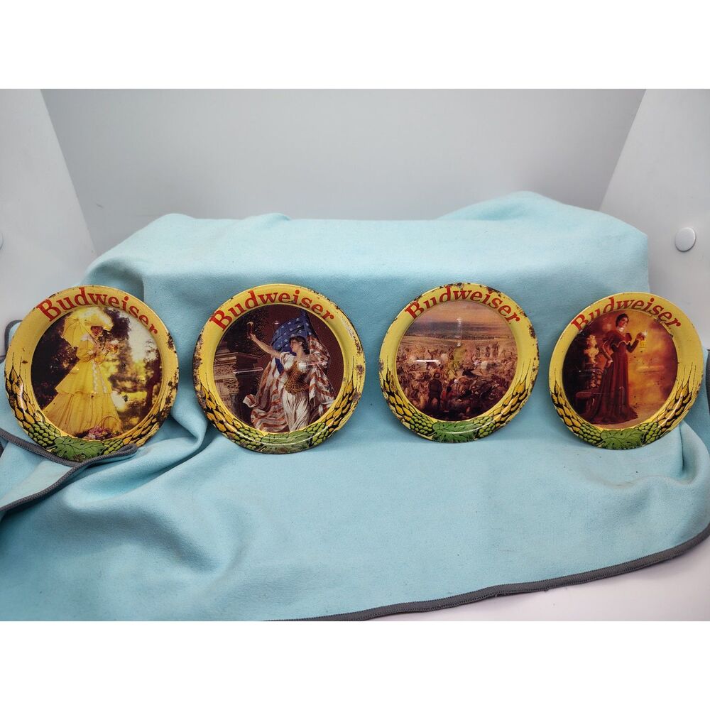 Anheuser-Busch Lithographed Tin Coasters (Set of 6)